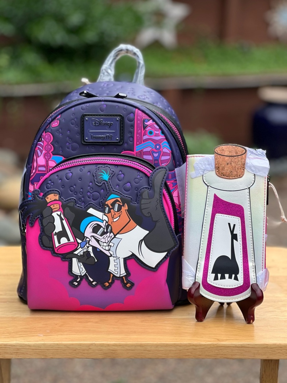 Loungefly Emperor's New Groove Kronk & Yzma Secret Lab Backpack and Wallet Set